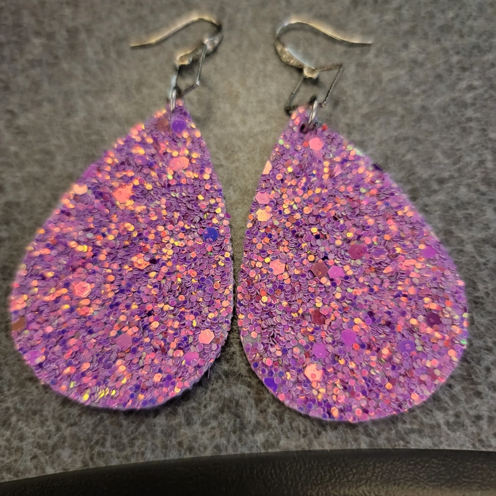 Pink & Purple Drop Earrings